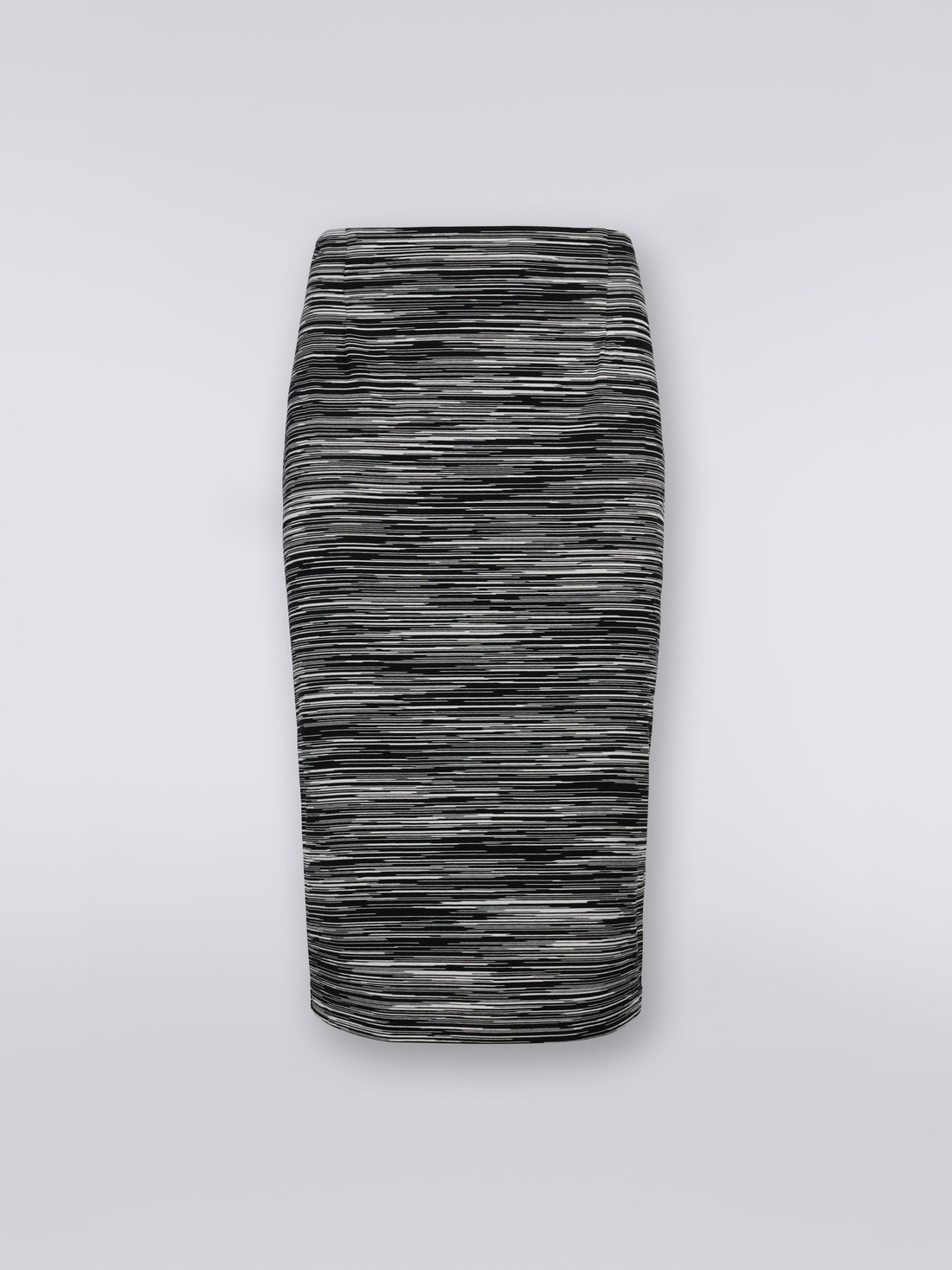 Slub cotton jersey longuette skirt, Black & White - DS23SH1HBJ0001F9001 - 0