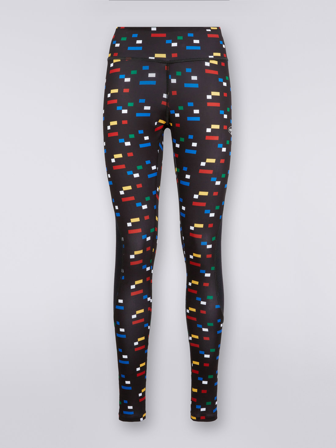 Leggings with mesh inserts and Legacy logo pixels, Black & Multicoloured  - DS23SI1DBJ00ERS91E8 - 0
