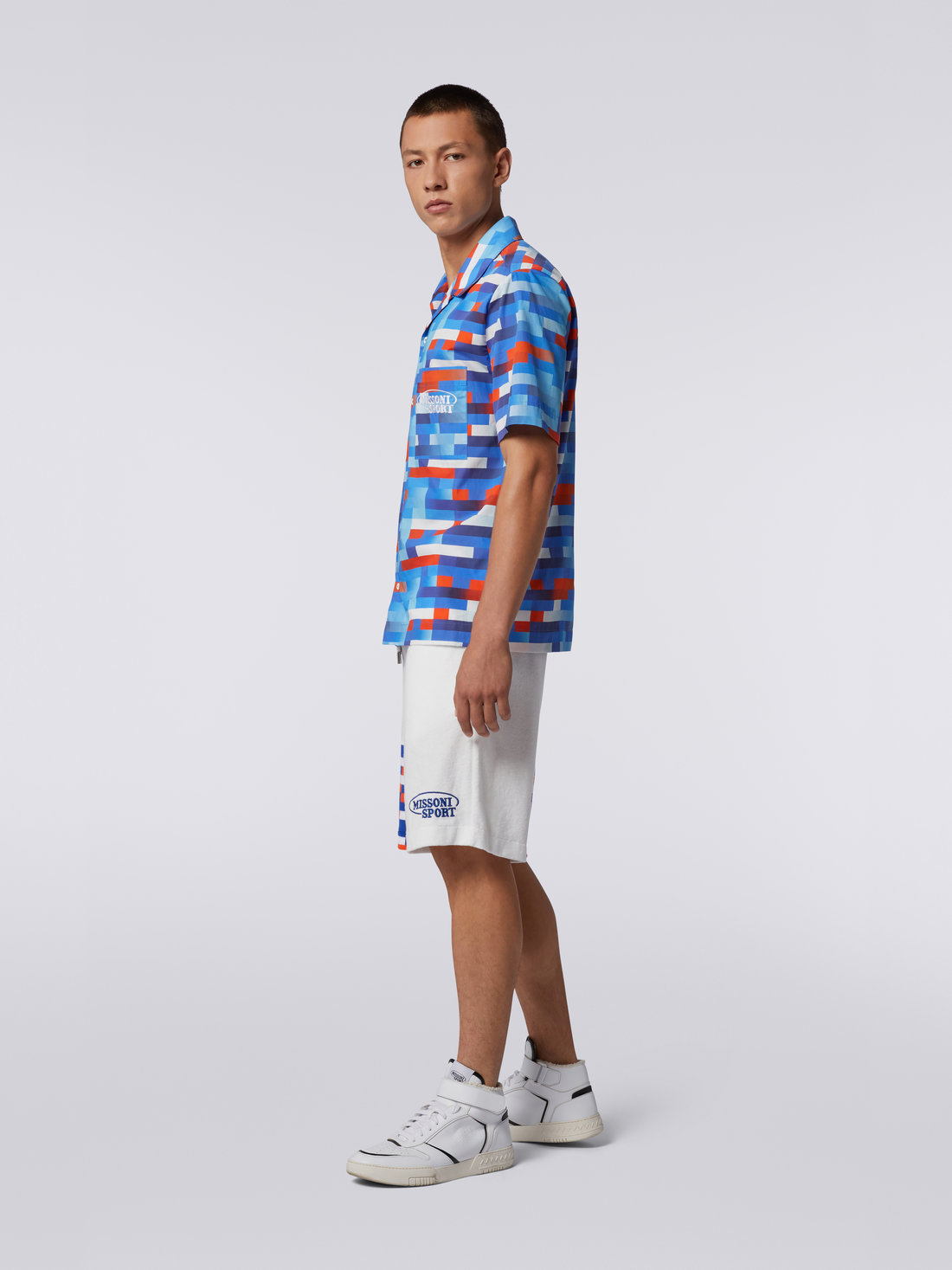 Short-sleeved cotton bowling shirt, Multicoloured  - 2
