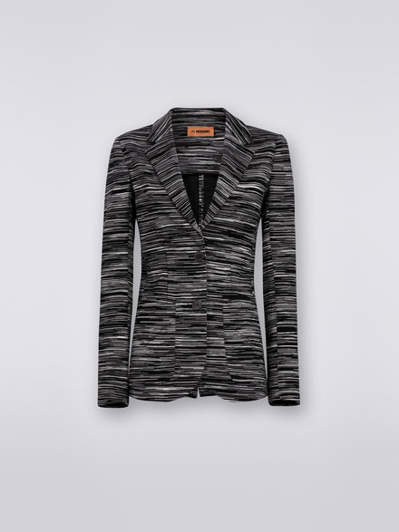 Two-tone slub cotton jersey blazer, Black & White - DS23SF0LBJ0001F9001