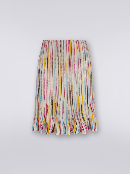Slub viscose blend skirt, Multicoloured  - DS23SH20BK020GSM8NG