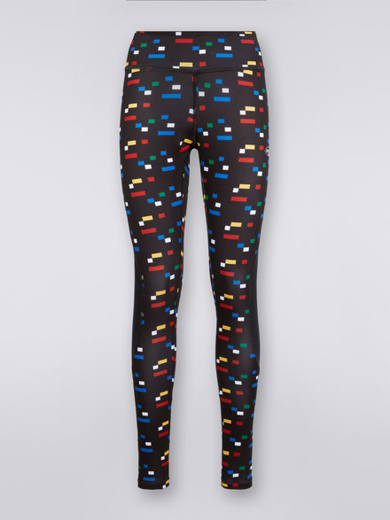 Leggings with mesh inserts and Legacy logo pixels, Black & Multicoloured  - DS23SI1DBJ00ERS91E8