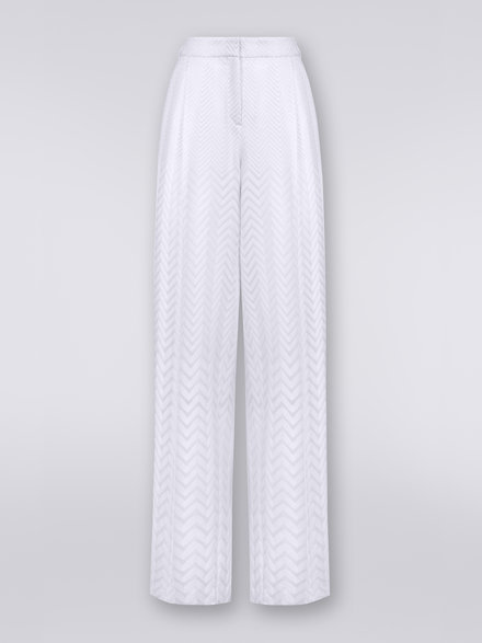 Pantalón clásico de algodón y viscosa, Blanco  - DS23SI1NBR00JE14001