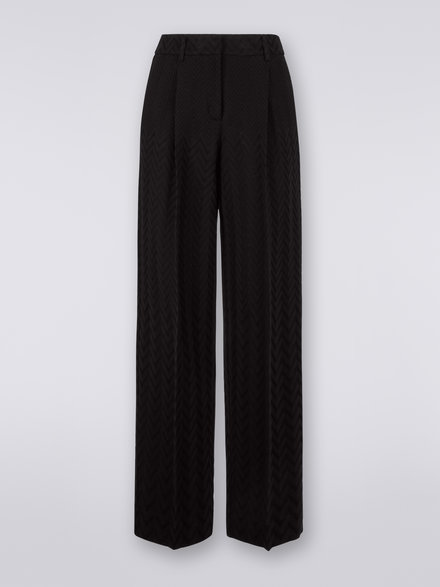 Classic cotton and viscose trousers, Black    - DS23SI1NBR00JE93911