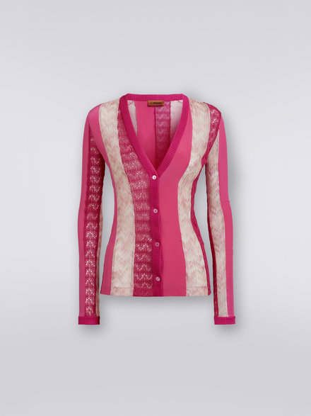 Viscose and silk blend cardigan, Pink   - DS23SM1KBV00BSS30B1