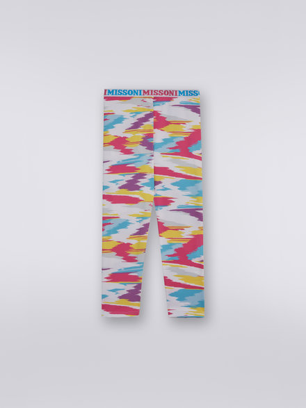 Slub cotton leggings with logo elastic, Multicoloured  - KS23SI09BV00DESM923