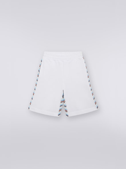 Plain cotton shorts with zigzag patterned back, Multicoloured  - KS23SI0CBV00DFS019C