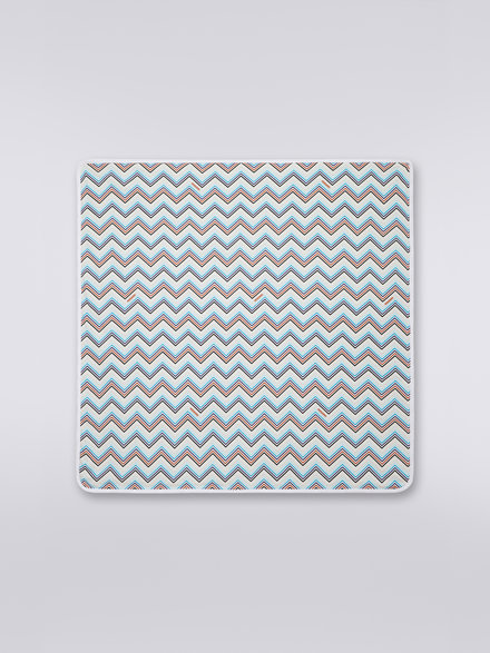 Zigzag patterned cotton blanket with logo, Multicoloured  - KS23SZ00BV00DFSM924
