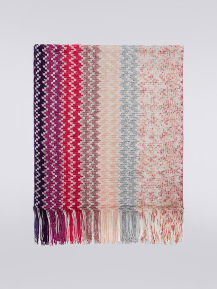 Multicoloured modal and lurex stole with fringes, Multicoloured  - LS23SS0JBV00DCSM67U
