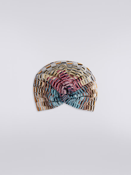 Modal turban with multicoloured Greek fret motif, Multicoloured  - LS23SS0NBV00DCSM67U