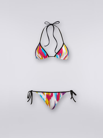 Nylon chevron bikini, Multicoloured  - MC22SP00BJ00DGSM8NR