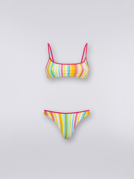 Nylon blend bikini with zigzag print, Multicoloured - MC23SP01BJ00DGSM8NO
