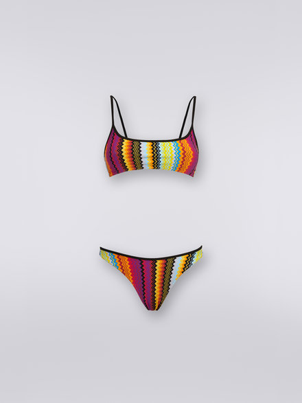 Nylon blend bikini with zigzag print, Multicoloured - MC23SP01BJ00DGSM8NP
