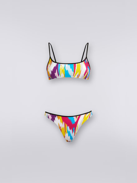 Nylon blend bikini with zigzag print, Multicoloured  - MC23SP01BJ00DGSM8NR