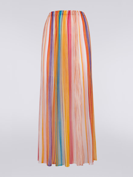 Long wide viscose skirt, Multicoloured - MS23SH09BK023KSM8NB
