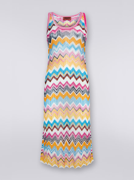 Longuette cover up with multicoloured zigzag, Multicoloured - MS23SQ0WBT004RSM8NC
