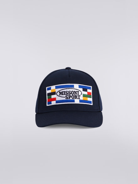 Cotton baseball cap with logo, Navy Blue - OS23SS00BW00MZ84048
