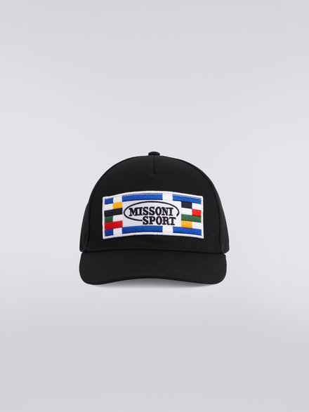 Cotton baseball cap with logo, Black    - OS23SS00BW00MZ93911