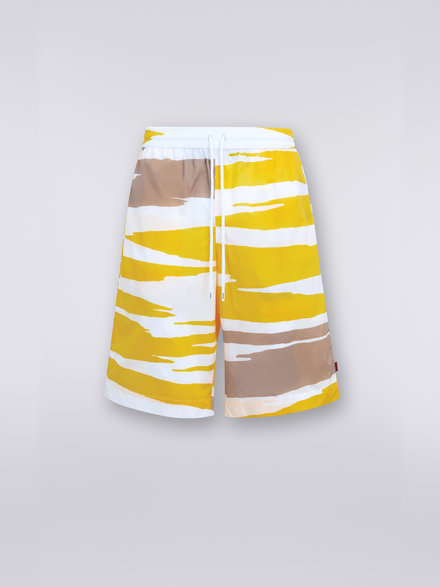 Cotton Bermuda shorts with slub print, Multicoloured - US23SI0CBW00MGS109Q