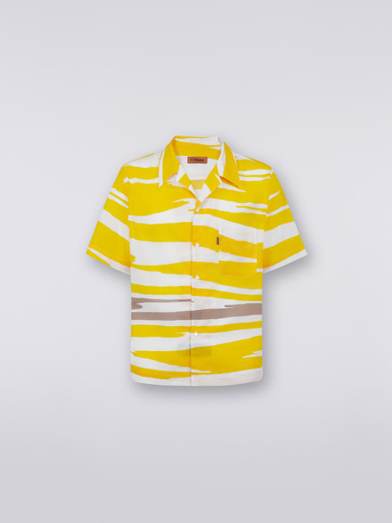 Short-sleeved cotton bowling shirt, Multicoloured  - US23SJ0RBW00MGS109Q