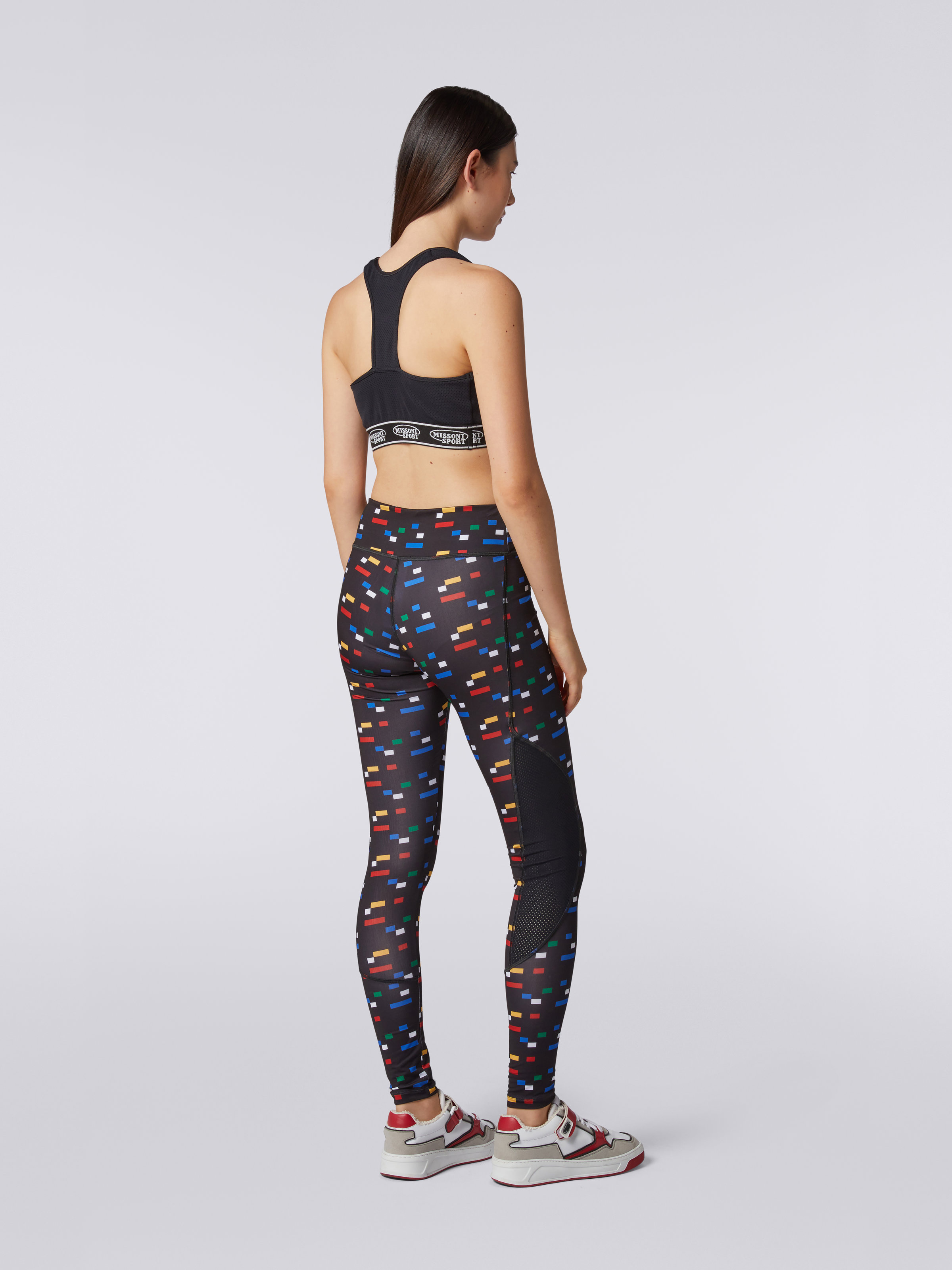 Leggings with mesh inserts and Legacy logo pixels, Black & Multicoloured  - 3