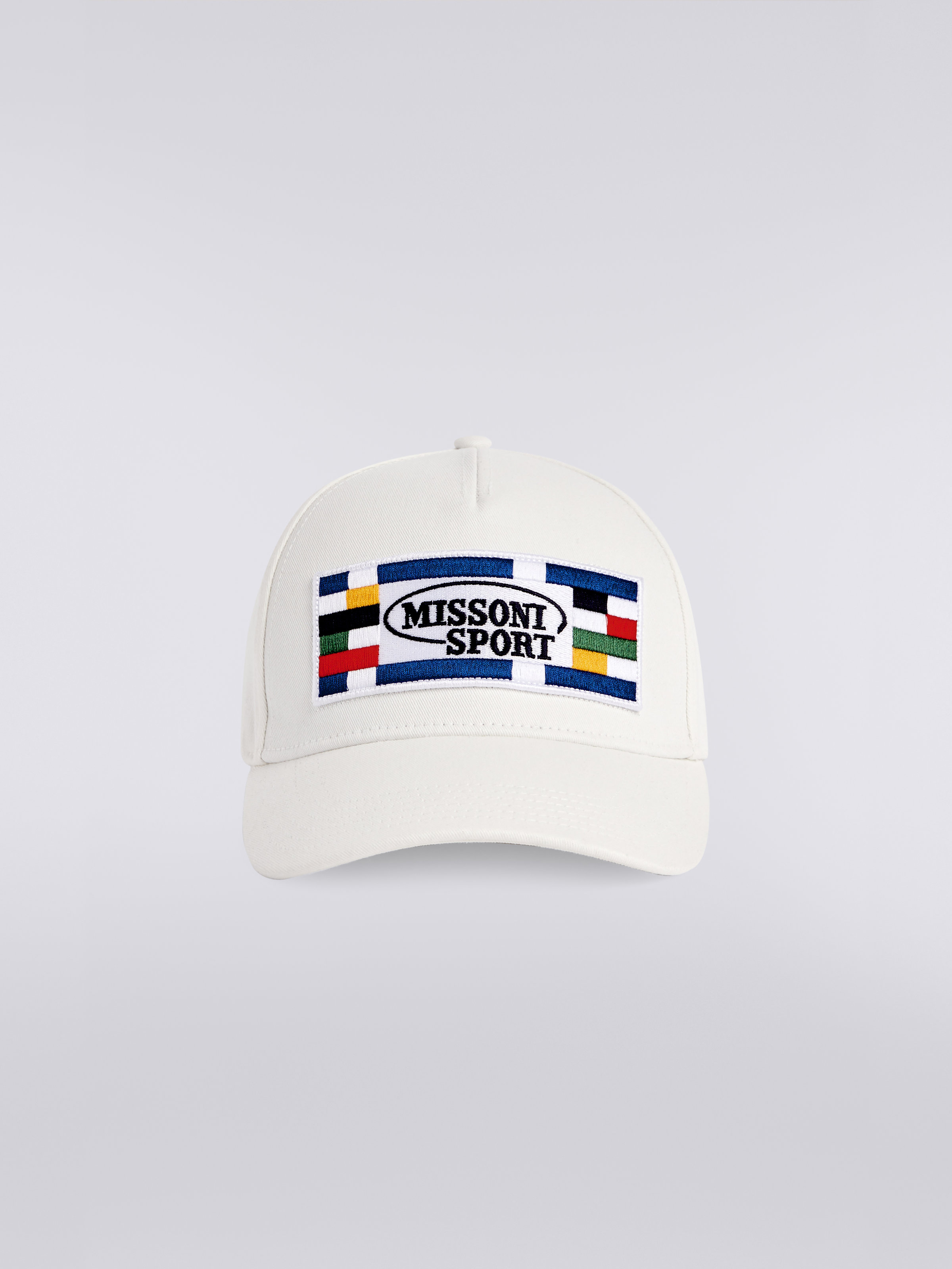 Cotton baseball cap with logo, White  - 0