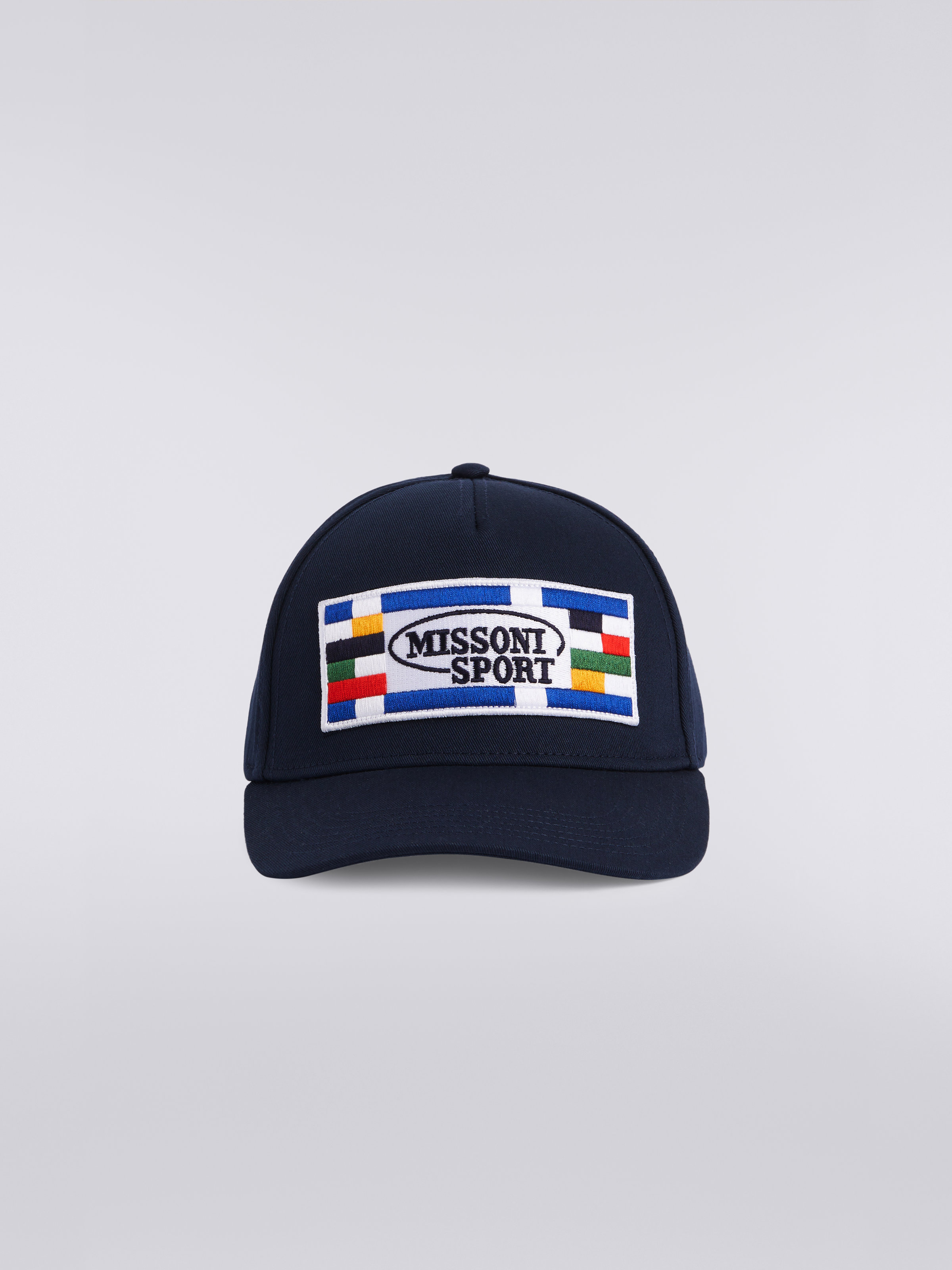 Cotton baseball cap with logo, Navy Blue - 0