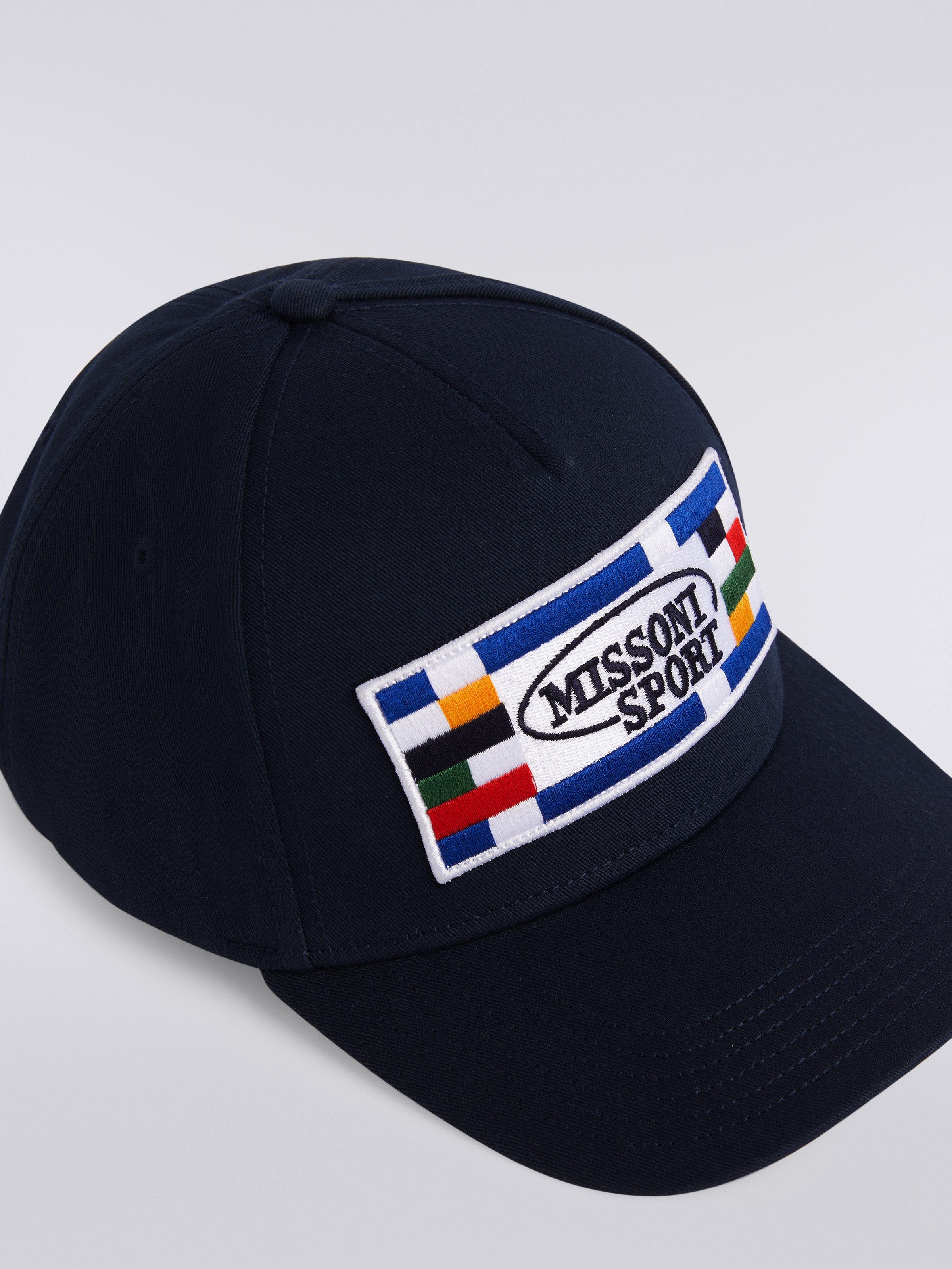 Cotton baseball cap with logo, Navy Blue - 2