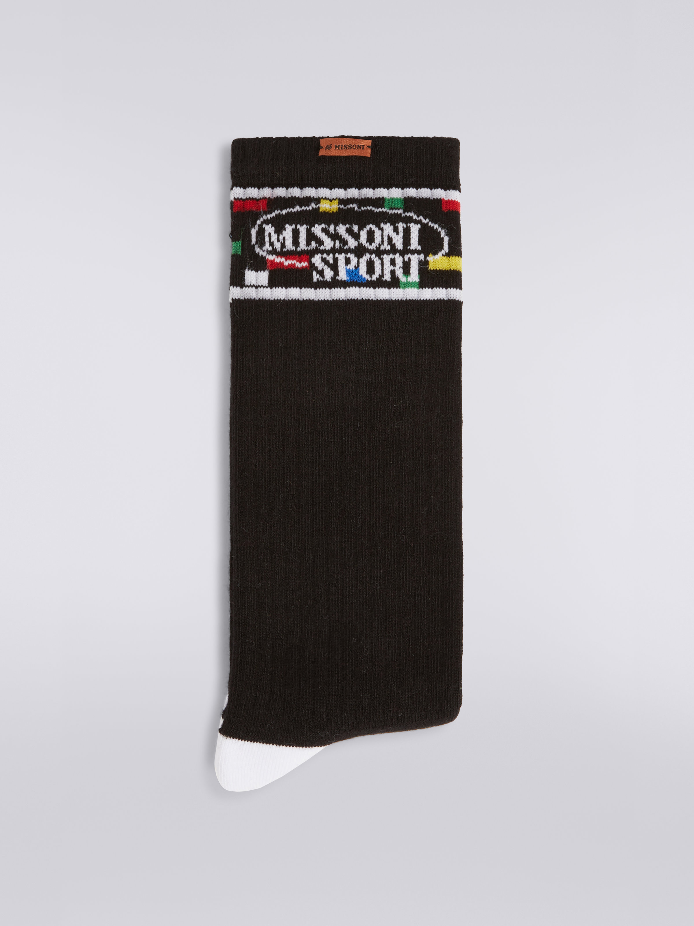 Cotton terry socks with Legacy logo, Black    - 1
