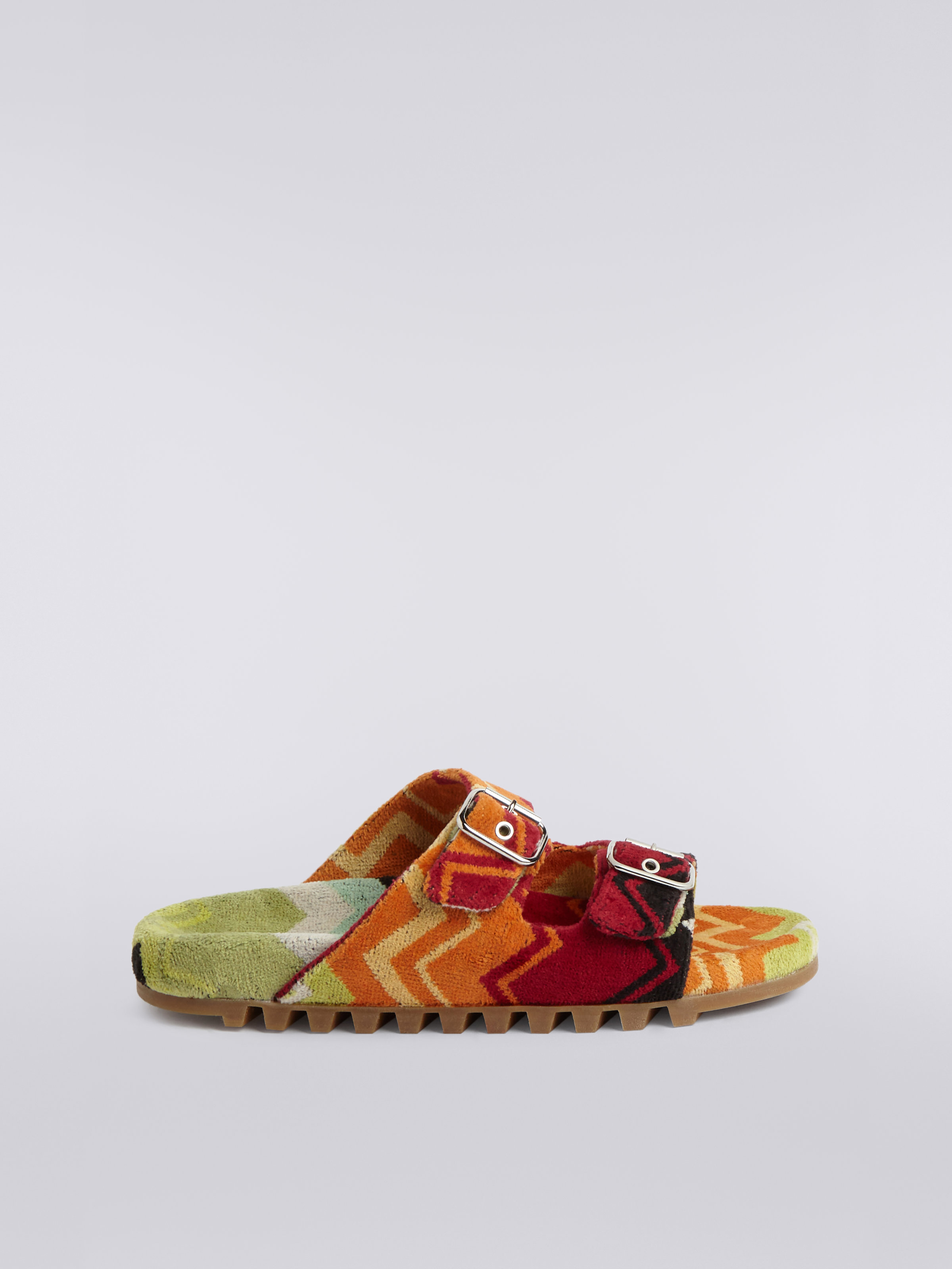 Double zigzag foam sandals, Multicoloured  - 0