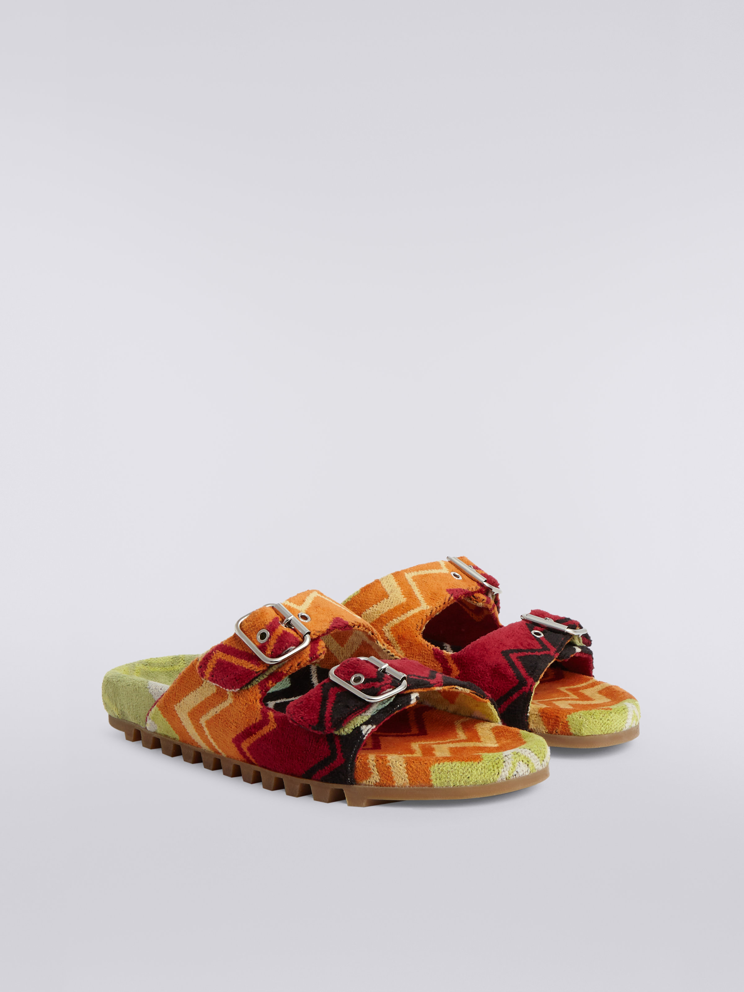 Double zigzag foam sandals, Multicoloured  - 1